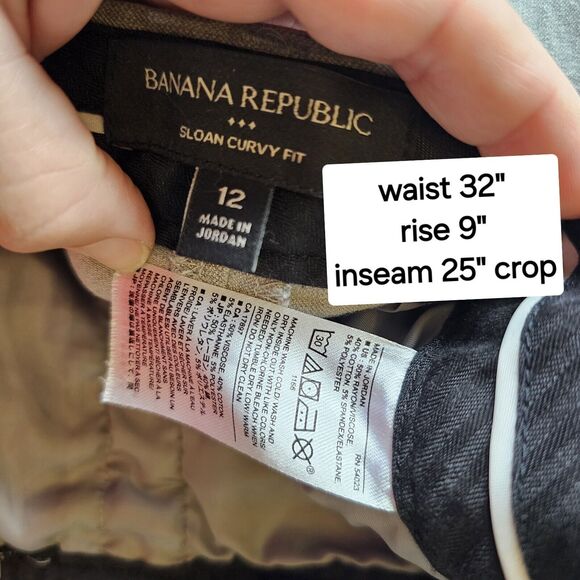 Banana Republic Womens Sloan Slim Pants Size 12 Gray Heathered Mid Rise Stretch - Picture 3 of 3